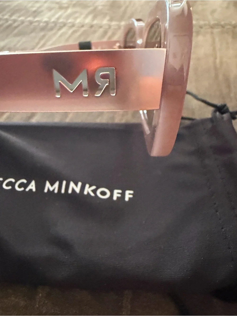 Rebecca Minkoff Blush Pink Rectangular Women’s Sunglasses